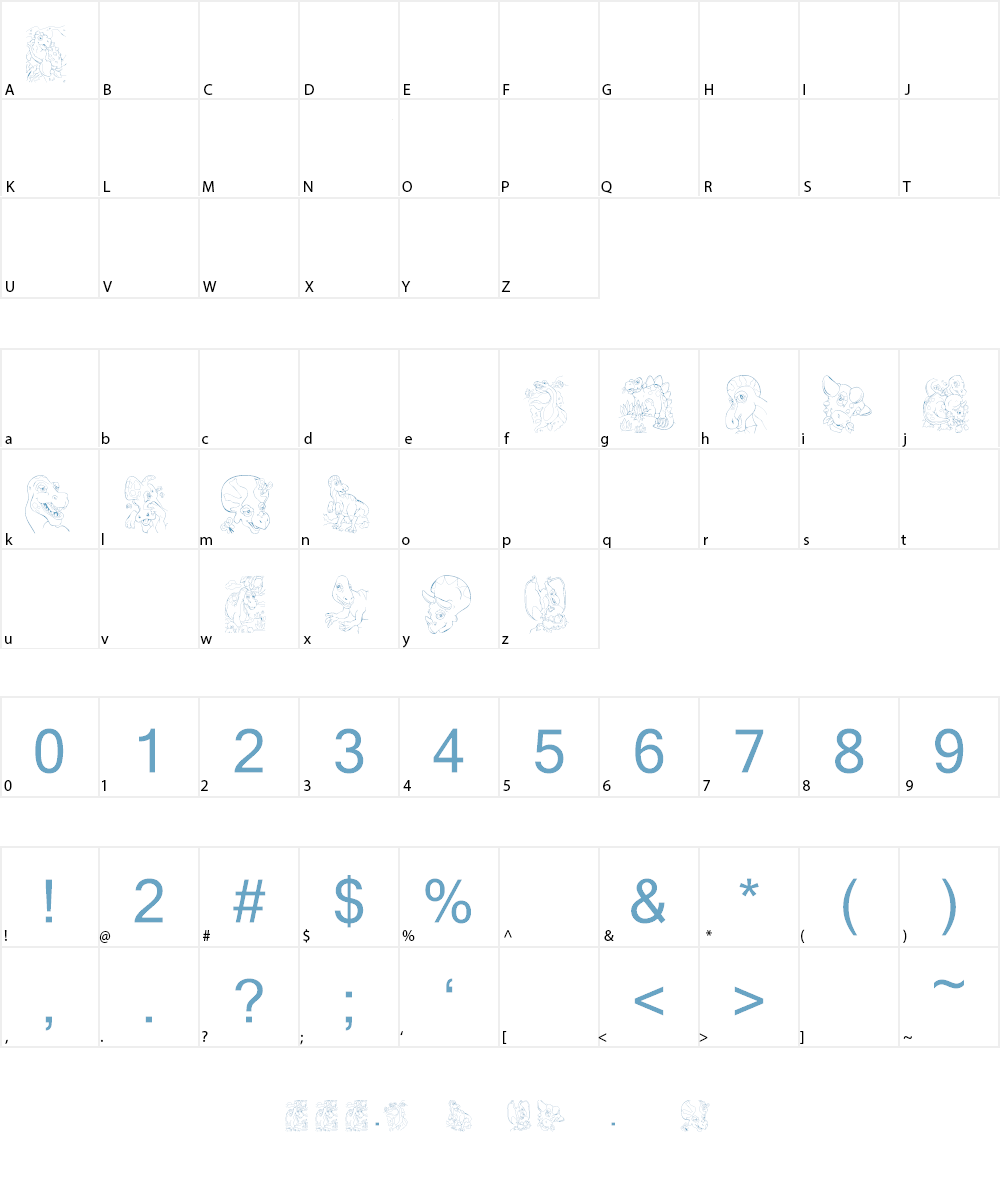 101! Color Fill DinoZ Font Character